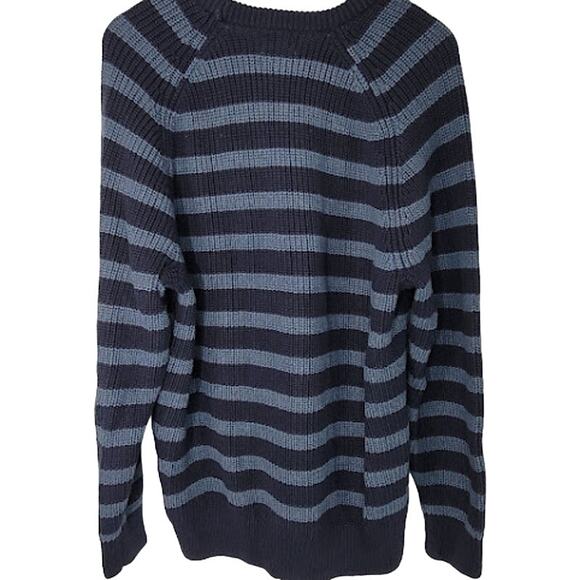 L.L. Bean- Blue and Navy striped sweater- size Large - Picture 3 of 8